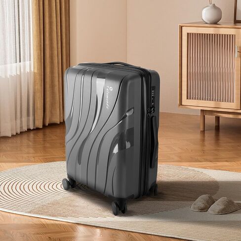24-Inch Lightweight Hardshell Check-In Luggage – TSA Lock, 360° Spinner Wheels, Explosion-Proof Zipper – Durable Suitcase for Business Travel & Vacations (Grey) in Saudi Arabia