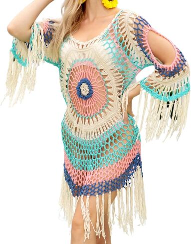 Gamboa Cover Up for Women Knit Crochet Beach Summer Dress Swimwear Outfit Swimsuit Cover Ups Top in Saudi Arabia