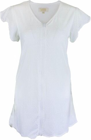 Simply Southern Women's Terry Zip-Front Coverup Dress, Short Sleeve V-Neck, Available in Navy and Hot Pink in Kuwait