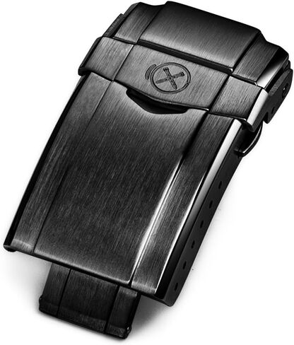 Class Clasp Hate Strapxpro 18 مم مصقول نشر مشبك مشبك الصلبة 316L من الفولاذ المقاوم للصدأ مزدوج القفل الساعات قفل الساعات ، والفضة in Saudi Arabia