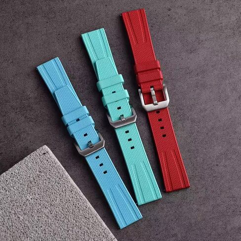 FKM Rubber Watch Bands Quick Release Fluororubber Strap 20mm 22mm Premium Soft Durable Breathable Sporty FKM Rubber Watch Strap Replacement Band for Men Women in Kuwait