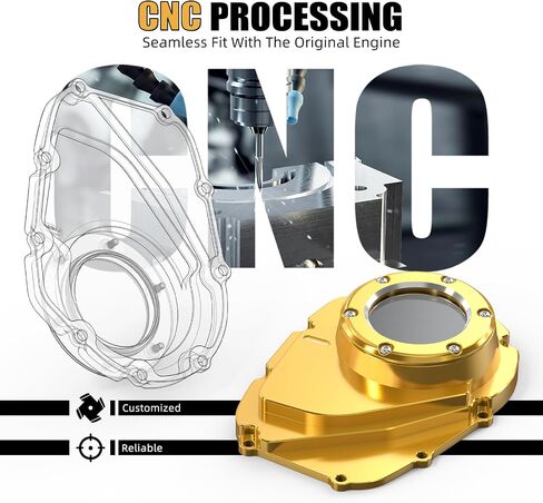 غلاف كام CAM شفاف الذهب غلاف عمود الحدبات Milwaukee-Eight M8 Cam Cover Cover Aluminium CNC متوافق مع Harley Ultra Limited FLHTK 2021-2024 ، بديل لـ 25700467 ، انظر التوفيقات in Kuwait