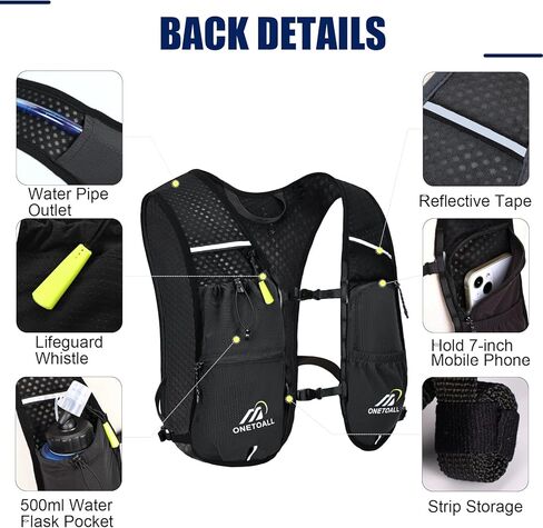 Running Vest for Women & Men, Lightweight 150g Hydration Backpack with 2L Leak-Proof Water Bladder, 6L Pack for Trail Running, Marathon, Hiking, Cycling, Jogging, Adjustable Fit in Saudi Arabia