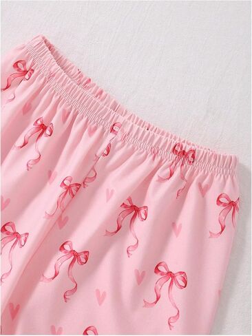 OYOANGLE Girl's Cute 2 Piece Bow Short Sleeve Button Down Shirt and Shorts Clothing Set in Saudi Arabia