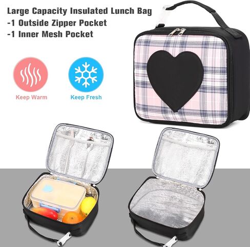 Backpack for Girls - Bookbag Backpacks Schoolbag for Girls Kids Teen Women Casual Travel Daypacks - School Bag Elementary Middle School College Cute Backpack with Lunch Box (Black Purple) in Kuwait