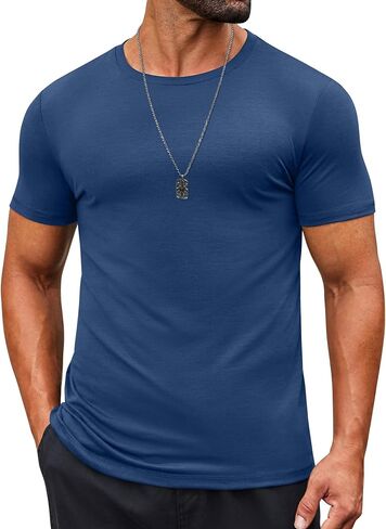 Coofandy Men's Thirt قصيرة الأكمام طاقم الرقبة تي شيرتات غير رسمية الصيف كلاسيكية المحملات الأساسية in Saudi Arabia