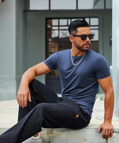 Coofandy Men's Thirt قصيرة الأكمام طاقم الرقبة تي شيرتات غير رسمية الصيف كلاسيكية المحملات الأساسية in Saudi Arabia