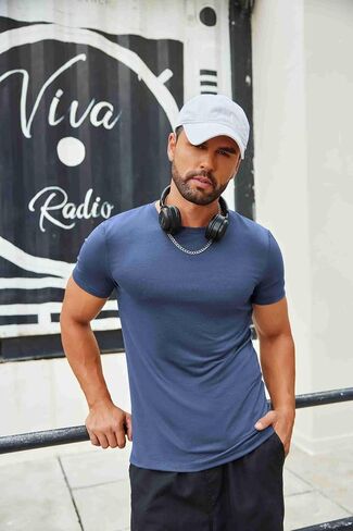 Coofandy Men's Thirt قصيرة الأكمام طاقم الرقبة تي شيرتات غير رسمية الصيف كلاسيكية المحملات الأساسية in Saudi Arabia