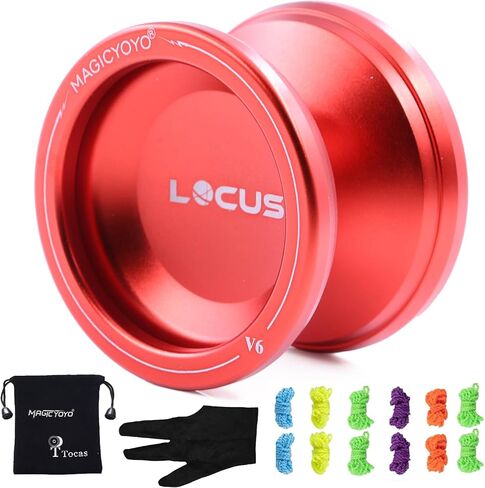 Professional Responsive Yoyo for Kids, Teens Adults Yoyos Toy, MAGICYOYO V6 Locus Yoyo Ball Metal with Glove+ 5 Yo-yos Strings+ Pouch, Yo-yo for Kids Beginners to Advanced, Black with Magic Symbol in Kuwait