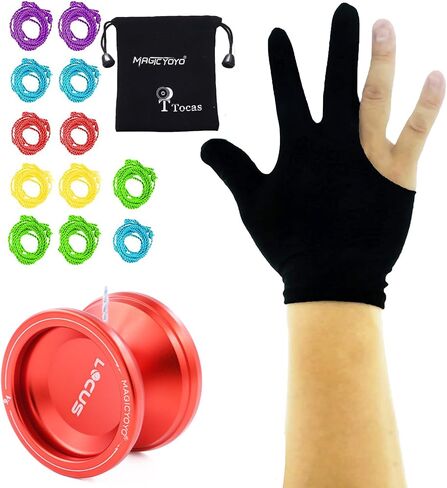 Professional Responsive Yoyo for Kids, Teens Adults Yoyos Toy, MAGICYOYO V6 Locus Yoyo Ball Metal with Glove+ 5 Yo-yos Strings+ Pouch, Yo-yo for Kids Beginners to Advanced, Black with Magic Symbol in Kuwait