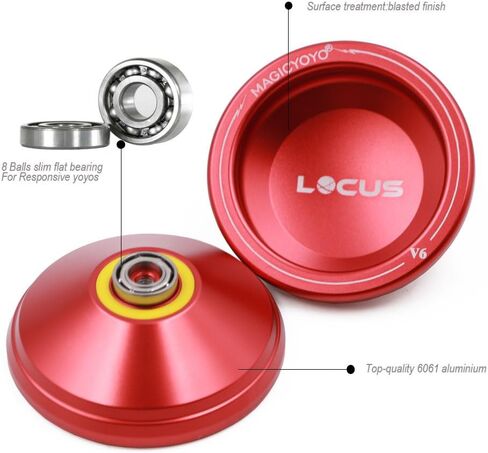 Professional Responsive Yoyo for Kids, Teens Adults Yoyos Toy, MAGICYOYO V6 Locus Yoyo Ball Metal with Glove+ 5 Yo-yos Strings+ Pouch, Yo-yo for Kids Beginners to Advanced, Black with Magic Symbol in Kuwait