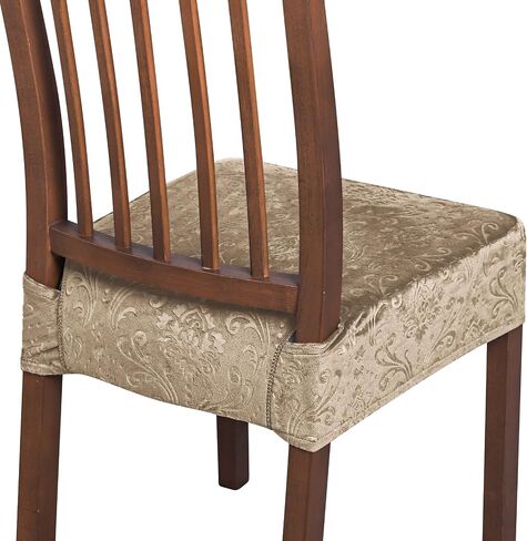 FORCHEER Dining Chair Seat Covers Set of 6,Velvet Stretch Seat Protect Covers, Chair Seat Cushion Covers for Dining Chairs The Seat Only. in Kuwait