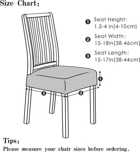 FORCHEER Dining Chair Seat Covers Set of 6,Velvet Stretch Seat Protect Covers, Chair Seat Cushion Covers for Dining Chairs The Seat Only. in Kuwait