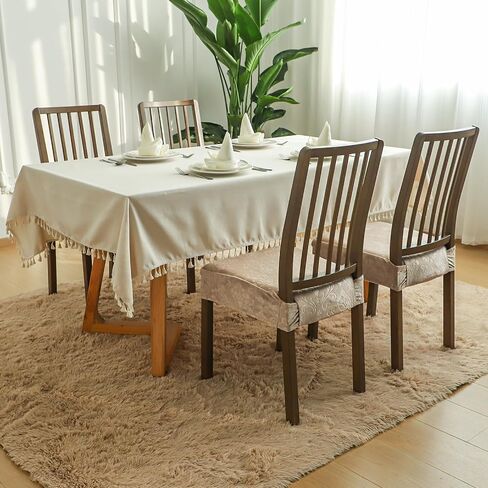 FORCHEER Dining Chair Seat Covers Set of 6,Velvet Stretch Seat Protect Covers, Chair Seat Cushion Covers for Dining Chairs The Seat Only. in Kuwait