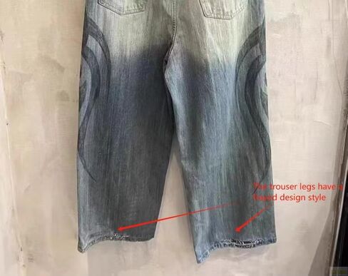 Unisex Y2K Streetwear Baggy Jeans Retro Totem Print Goth Pants High Waisted Wide Leg Harajuku Hip-Hop Style in Saudi Arabia