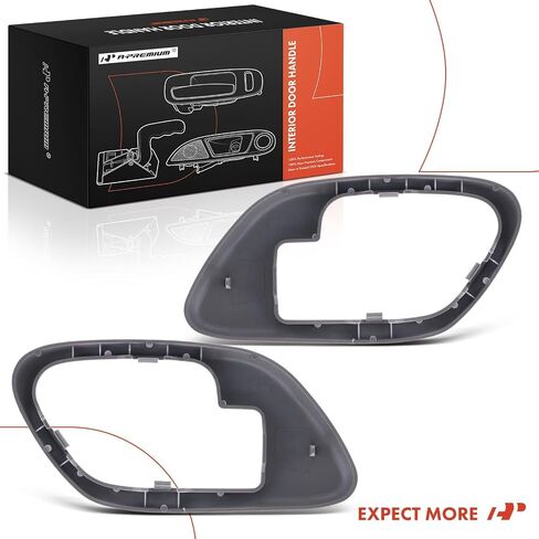A-Premium Interior Door Handle Trim Bezel - Compatible with Chevy & GMC 1995-2000 Silverado C1500 C2500 C3500 K1500 K2500 K3500 Tahoe C3500HD Suburban Yukon, Gray, 2Pcs, Front or Rear Side in Saudi Arabia