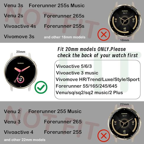 3 عبوات من أحزمة الساعات المصنوعة من النايلون القابلة للتمدد متوافقة مع Garmin Venu/Venu Sq، وأشرطة مطاطية بحلقة 20 مم متوافقة مع Garmin Vivoactive 5/Vivoactive 3/3 Music، Venu 2 Plus، Forerunner 645/55/245 Music Women Men in Saudi Arabia