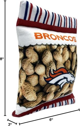 Pets First NFL Denver Broncos Crinkle FINE Plush Dog & CAT Squeak Toy - Cutest Stadium Peanuts Snack Plush Toy for Dogs & Cats with Inner Squeaker & Beautiful Baseball Team Name/Logo in Saudi Arabia