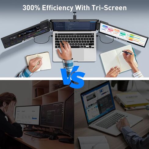 S1 Laptop Screen Extender - 14'' Laptop Monitor Extender Dual Screen Plug & Play, 1080P FHD Portable Monitor for 13-17'' Laptops, Compatible with macOS/Windows/Dex/Android/Switch/PS5 in Saudi Arabia