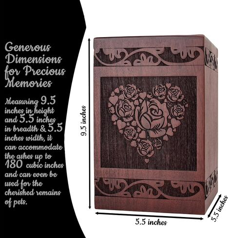 Urns for Ashes for Women - Heart Cremation Urns for Human Ashes, Urn for Human Ashes Adult Female, Decorative Urns, Funeral Urn (Keepsake-16 Cu.in) in Saudi Arabia