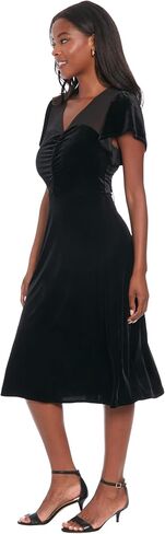 London Times Women's Illusion Flutter SLV Ruched Midi in Saudi Arabia