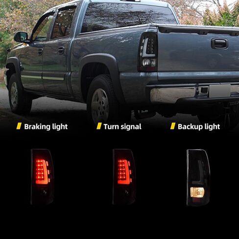 DWVO Tail Light Assembly Compatible with 1999-2006 Chevy Silverado 1500/2500, 01-06 Silverado 1500HD/2500HD/3500, 99-02 GMC Sierra 1500 2500 3500 Tail Lights Replacement LED Tail Lamps in Kuwait