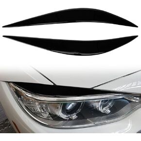 Glossy Black Headlight Eyelids Eyebrows, PSLER Headlight Cover Headlights Eyebrows Trim Front Light Trim Decoration Compatible with F80 M3 F82 F83 M4 F32 F33 F36 2014-2018
