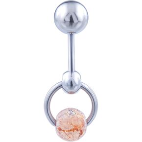محرك الرأس العمودي مجوهرات ثقب للنساء - حلقات زر بطن طويلة 14G - VCH Piercing Barbell Ring 14 Gauge - Belly Button Rings Jewelry for Women