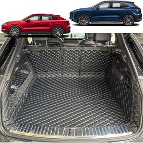 Cargo Mat Compatible with 2019-2025 Porsche Cayenne Coupe Trunk Mat (and Rear Left and Right Side Panels) Cargo Liners for Porsche Cayenne (NO E-Hybrid＆Plug-in Hybrid)