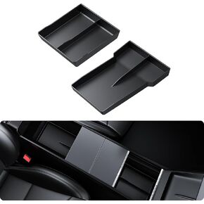 BASENOR 2026 Upgrade Tesla Model Y Model 3 Lower Center Console Organizer Tray Bottom Storage Box Fit 2021-2024 Model Y 2021-2023 Model 3