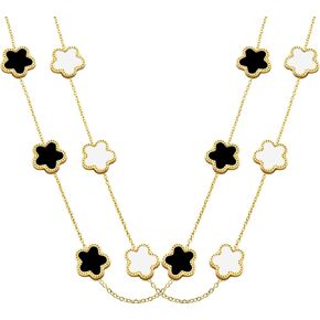 2 PC Set I 18K Gold Plented Four Leaf Clover Necklace I Dainty Clover Netclaces for Women I Mothers Day Gift I Anniversary I Wedding I Artice