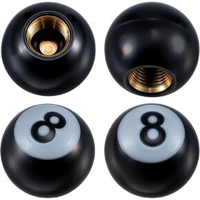 4PCS 8 Ball Tire Stem Valve Caps, Universal Cool 8 Ball Tire Valve Caps, Dustproof and Air Leakage Proof for Cars, Bikes,Motorcycles,Bicycles,Valve Inner Diameter 0.29 inches