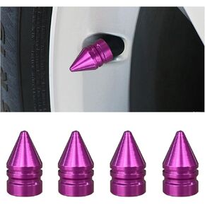 4PCS Conical Car Tire Valve Caps, Aluminum Alloy Tire Valve Stem Covers, Corrosion Resistant Car Rim Dust Caps, Universal Tire Trim Accessories for Trucks, SUVs and Motorcycles (Red)