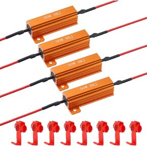 Antrader 4Pcs LED Load Resistors 25W 6 ohm for Fix LED Bulb Hyper Flash/Error Code, Turn Signal Fast Blinker