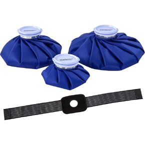 Ice Bags Ice Packs for Injuries,Reusable Ice Bags refillable Ice Pack Hot Water Bottle Hot Water Bag for Knee Head Hand Face Pain Relief,Hot Cold Compress,2Packs(9"&11")