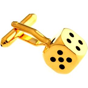 Mrcuff Dice Die Die Glambling Pair Pair Cufflinks في صندوق هدايا عرض تقديمي وقطعة قماش تلميع