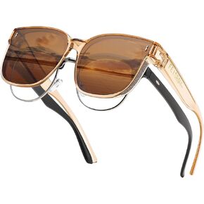 FEISEDY Sunglasses Fit Over Glasses Oversized Polarized Shiny for Women Sunglasses UV400 B0269 in Saudi Arabia