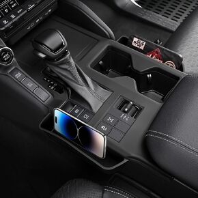 Console Silicone Storage Box for 2024 2025 Toyota Land Cruiser 250 1958 Prado LC250 J250 Center Cup Wireless Charging Pad Seat Seam Storage Box Interior Tuning Accessories (Black) 1