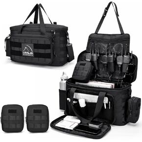 HMLIN PATROL BAG إنفاذ القانون ، حقيبة ترس للشرطة للمقعد الأمامي للسيارة ، حقيبة ضابط شرطة مقاومة للماء ، مع نظام MOLLE وحاملي الكأس