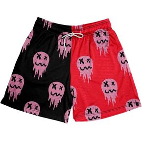 Men's 5 Inches Inseam Mesh Graphic Print Shorts Casual Workout Cool Shorts Gym Basketball Running Short Pants