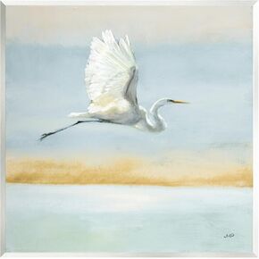 صناعات Stupell Flying Heron Painting Wall Plaque Art Design by Julia Purinton