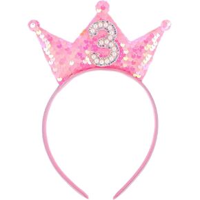 Birthday Decorations for Girl, Glitter Girl Headband Princess Crowns 6th Girls Outfit, 6 Year Old Birthday Crown