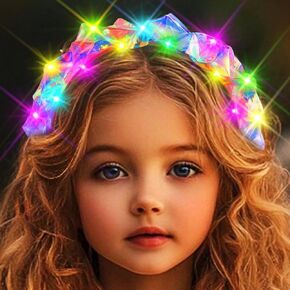 JONKY Light Up Headband Glow Rave Hair Band Costume Hair Accessories for Women