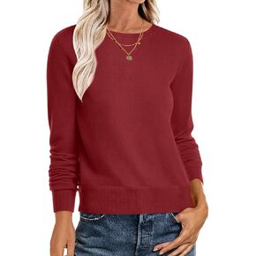 سترة ذات الأكمام الطويلة للسيدات الكلاسيكية 2024 Fall Soft Basic Crewneck Business Tops Tops Tops Endfits Endery