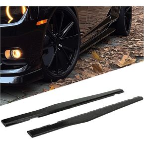 HECASA Side Skirts Compatible with 2010-2015 Chevy Camaro LT LS SS Model Plastic Body Kit Glossy Black Pair