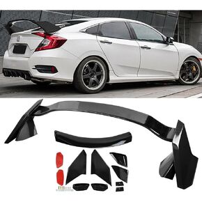ZXMOTO Glossy Black Type R Style Trunk Spoiler Wing Fit for Honda Civic 4 Door Sedan 2016 2017 2018 2019 2020 2021