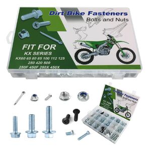 250PCS Fastens Bodywork Plastics Fairing Bolts Kit Fit for KX60 KX65 KX80 KX85 KX100 KX112 KX125 KX250 KX420 KX500 KX250F KX450F KX250X KX450X Bolt Kit Screws Fasteners