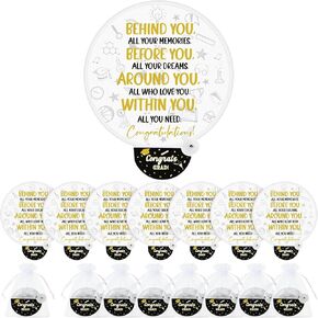 8 Set 2025 Graduation Gifts Foldable Fans,Graduation Party Favors Sublimation Hand Held Round Fans Collapsible Portable with Handles & Bags for School Graduates Activities(Black Gold)
