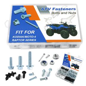 200PCS Bolts Kit, ATV Fasteners Body Plastic Frame Engine Bolts Kit Fit for Raptor 125/250 / 350 / 660R / 80/90, Kodiak 400/450 / 700, YFM200 YFM250 YFM350 YFM700