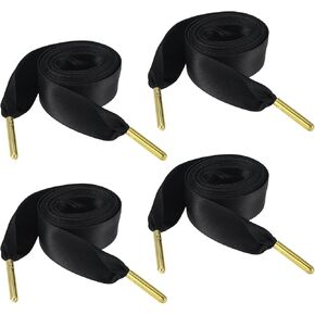 2 Pairs Flat Satin Ribbon Shoelaces, Fashion Silk Shoestring Wide Shoe Laces Shoe Ties for Sneaker Boots